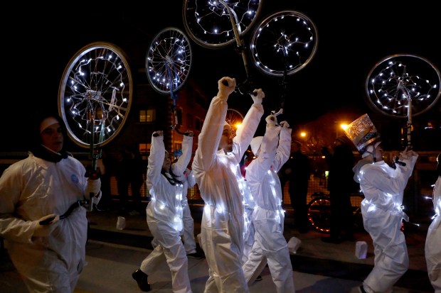 The first "People's Promenade Walk with Light" on Chicago's 606...