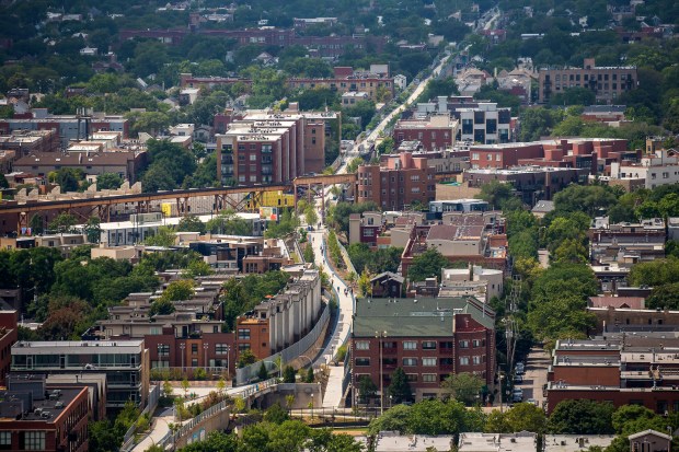 The 606 trail along Bloomingdale Avenue through Bucktown on Aug....