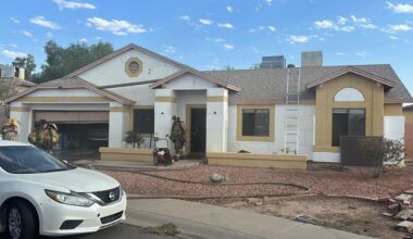 5 displaced after garage fire in Phoenix