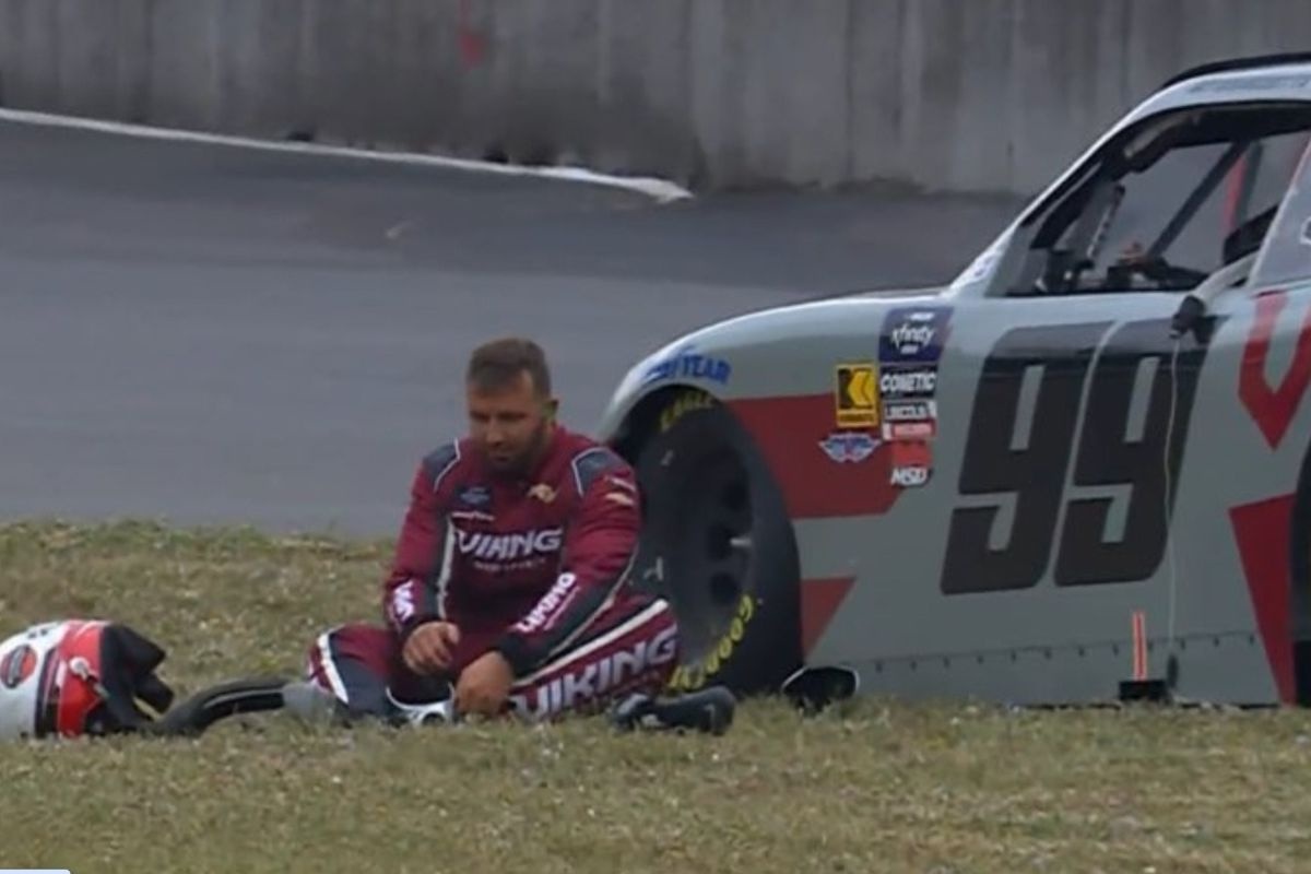 Matt DiBenedetto's feet "engulfed in flames" in frantic escape