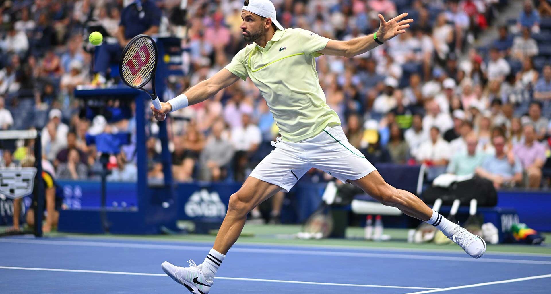 Grigor Dimitrov in action at the US Open in 2024.