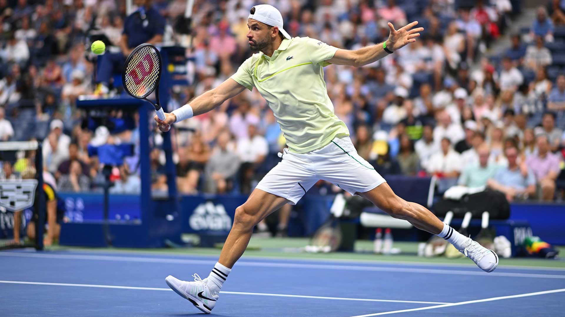 Grigor Dimitrov in action at the US Open in 2024.