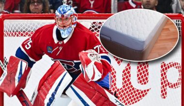 Canadiens Goalie's Mattress Endorsement Photos Leave NHL Teammates in Stitches