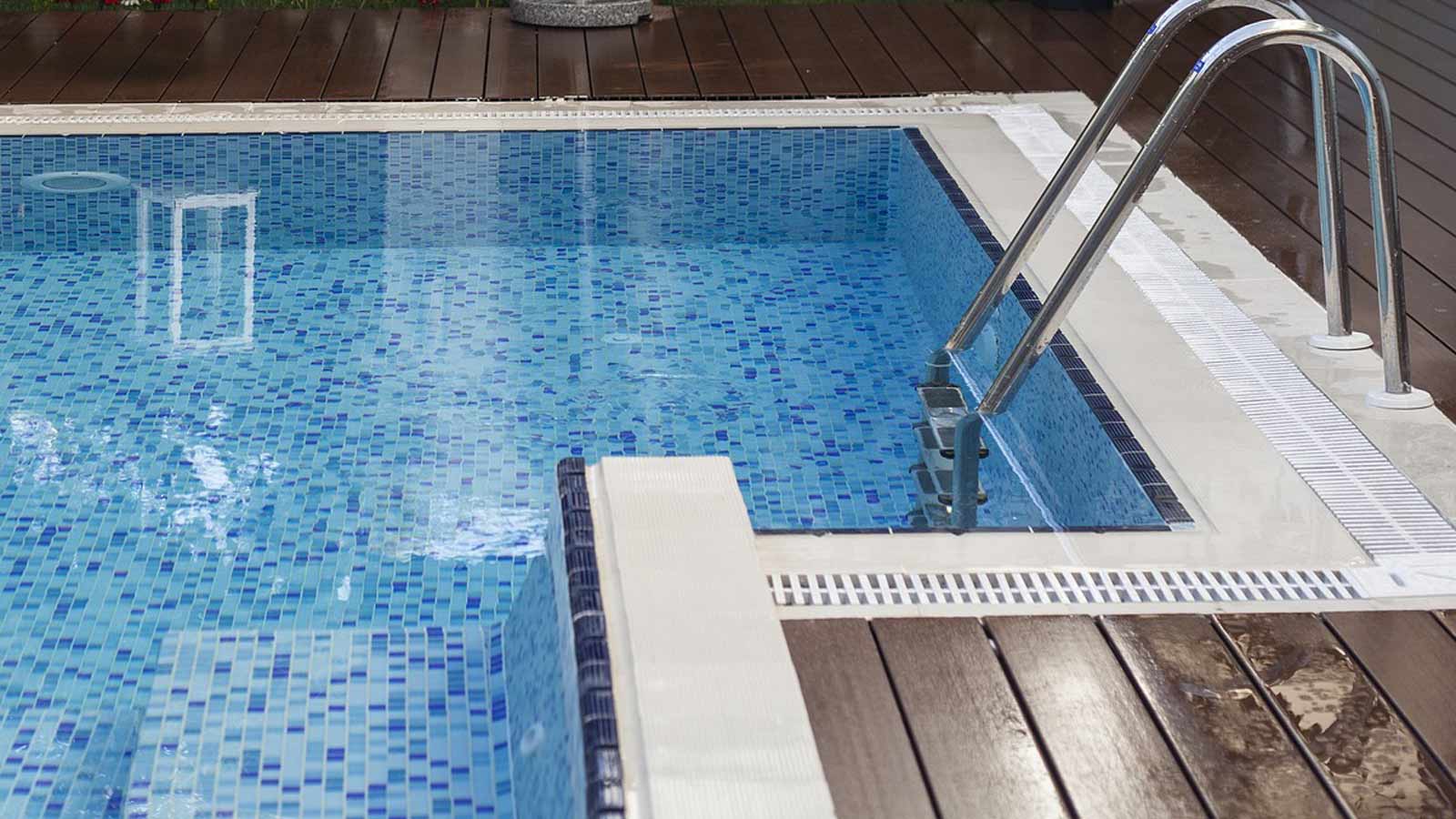 Stock image of backyard swimming pool....