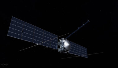In this artist’s concept, Europa Clipper’s radar antennas