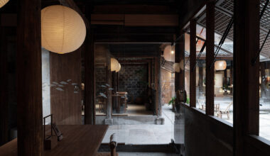 pleated wall anchors adaptive reuse of tai-silk courtyard in china