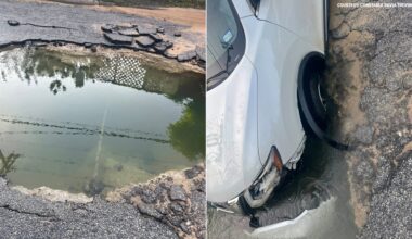 Sinkhole opens up on Sylvan Road in Idylwood community, constable says
