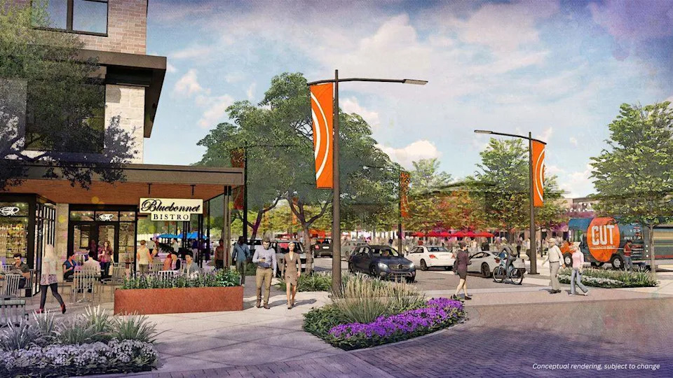 The “downtown” area of Goodland, a 5,000-acre master planned community on the southern edge of Grand Prairie