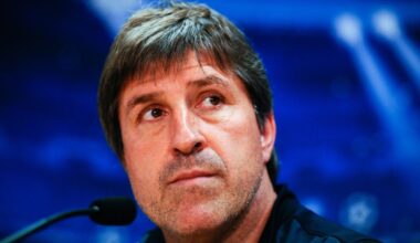 BARCELONA, SPAIN - APRIL 09: Assistant coach Jordi Roura of FC Barcelona faces the media during a press conference ahead the UEFA Champions League quarter-final second leg match between FC Barcelona and Paris St Germain at the Joan Gamper Sport Complex on April 9, 2013 in Barcelona, Spain. (Photo by David Ramos/Getty Images)