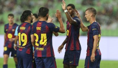 DAEGU, SOUTH KOREA - AUGUST 04: Marcus Rashford of FC Barcelona celebrates scoring his side’s fifth goal during the pre-season friendly between FC Barcelona and Daegu FC at Daegu Stadium on August 04, 2025 in Daegu, South Korea. (Photo by Han Myung-Gu/Getty Images)
