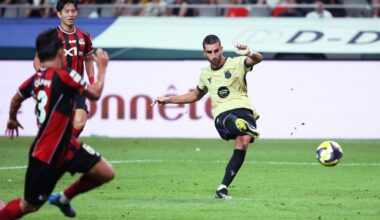SEOUL, SOUTH KOREA - JULY 31: Ferran Torres of FC Barcelona scores team's fifth goal during the preseason friendly between FC Seoul and FC Barcelona at Seoul World Cup Stadium on July 31, 2025 in Seoul, South Korea. (Photo by Chung Sung-Jun/Getty Images)