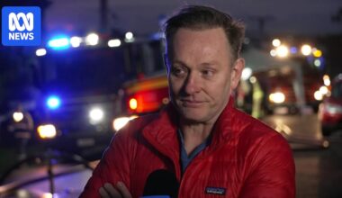 Former Big Brother Australia voice and host Mike Goldman narrowly escapes Brisbane house fire with wife and baby