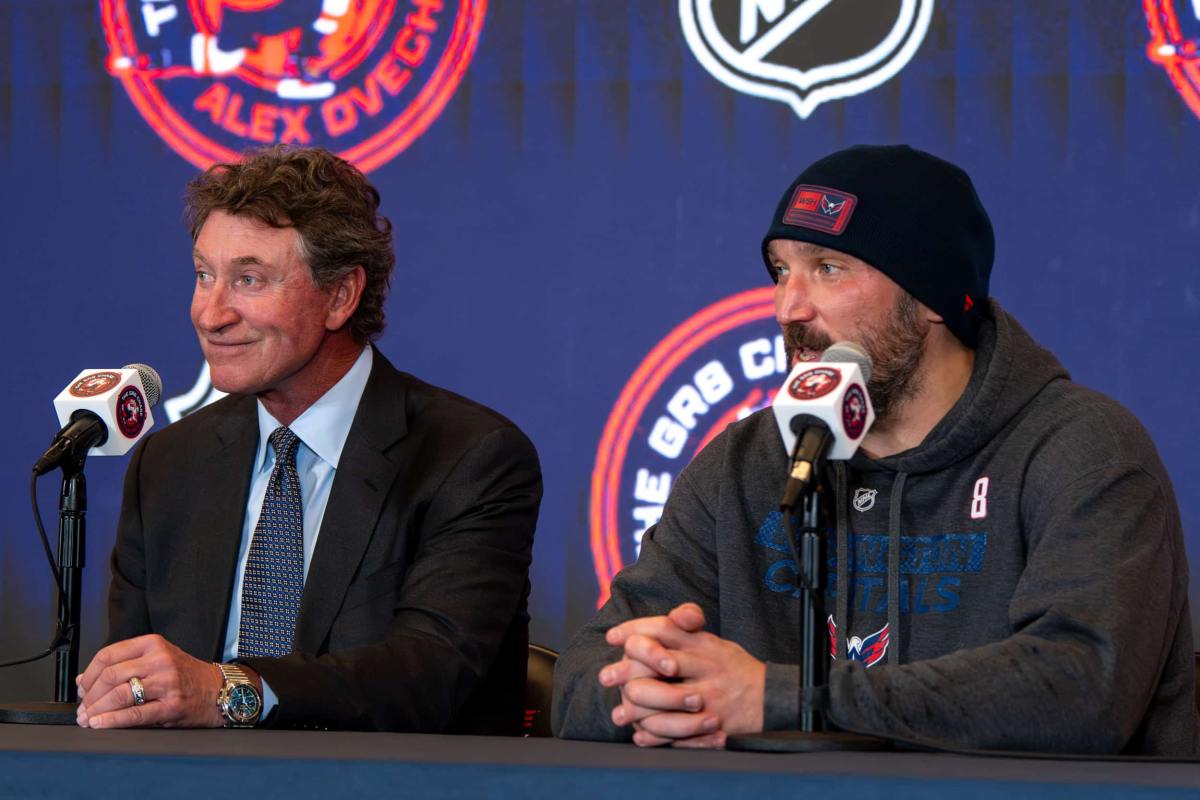 Alex Ovechkin on if breaking Wayne Gretzky’s all-time goals record has sunk in yet: ‘I will cry later’