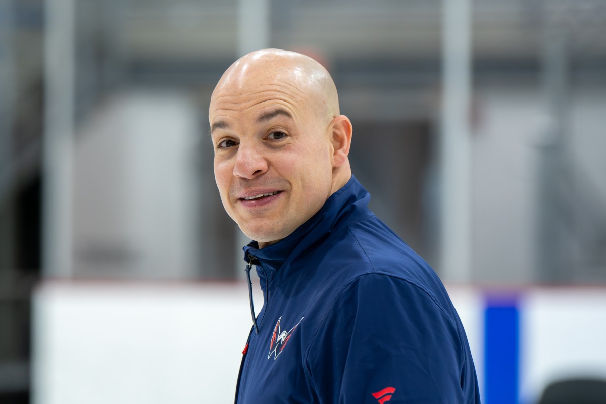 Spencer Carbery surprises Capitals Youth Hockey summer camp participants at MedStar Capitals Iceplex
