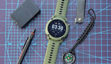 Close-up of the Coros Nomad rugged smartwatch in dark green