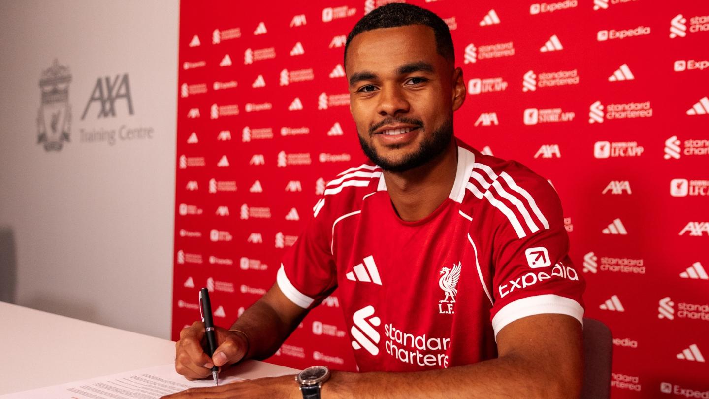 Photos: Cody Gakpo inks new Liverpool contract at AXA Training Centre