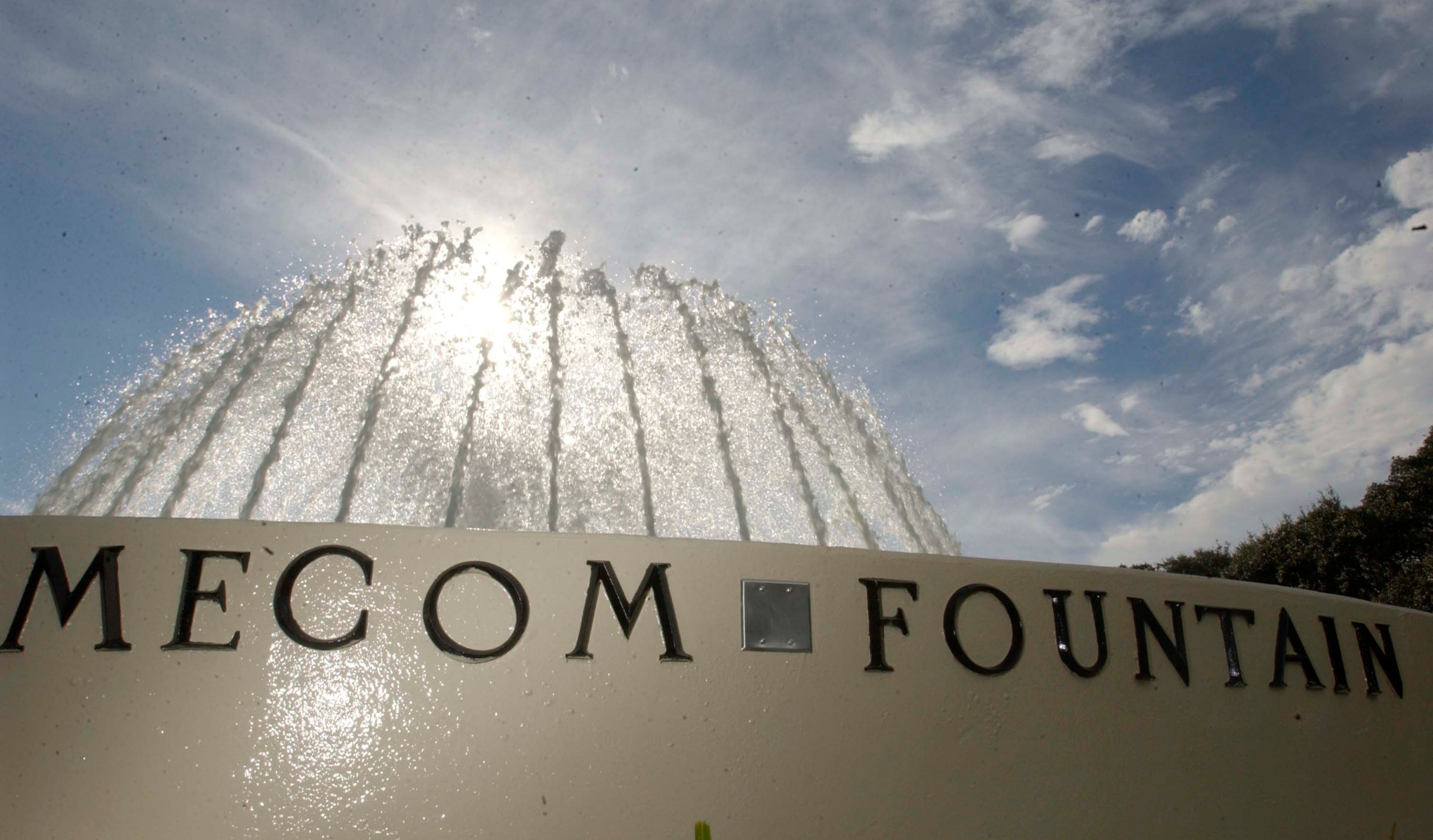 The Mecom Fountain in the intersection of Main and Montrose.