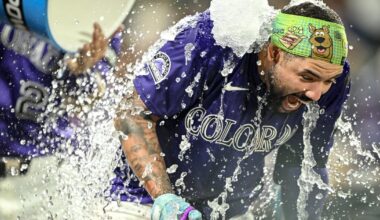 Bernabel's walk-off single helps Rockies beat Dodgers 4-3, and end 10-game losing streak to Los Angeles