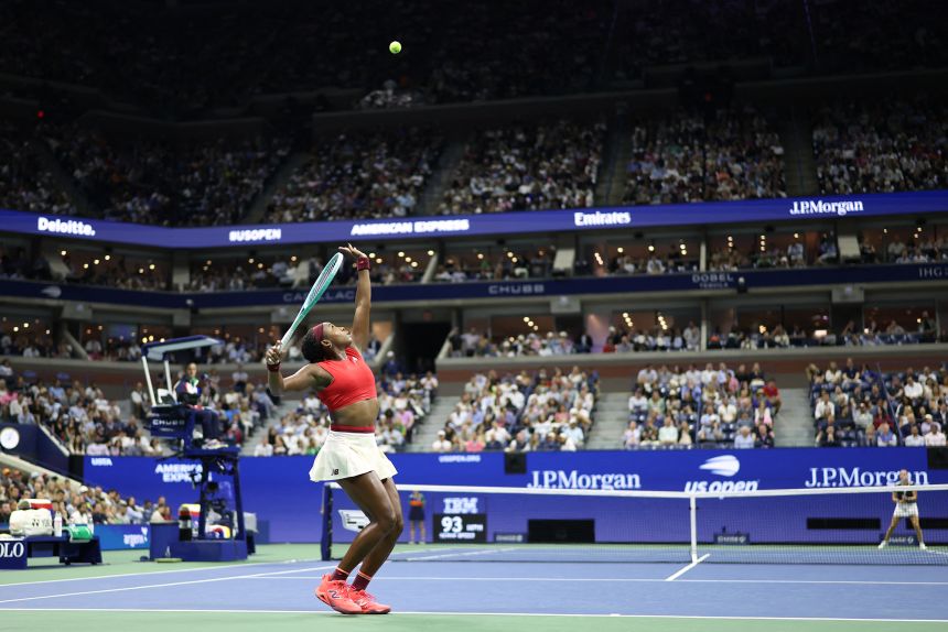 Gauff hit eight double faults in the match, seven in the first set.