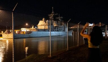 U.S. guided-missile cruiser spotted crossing the Panama Canal after warships deployed to Venezuela