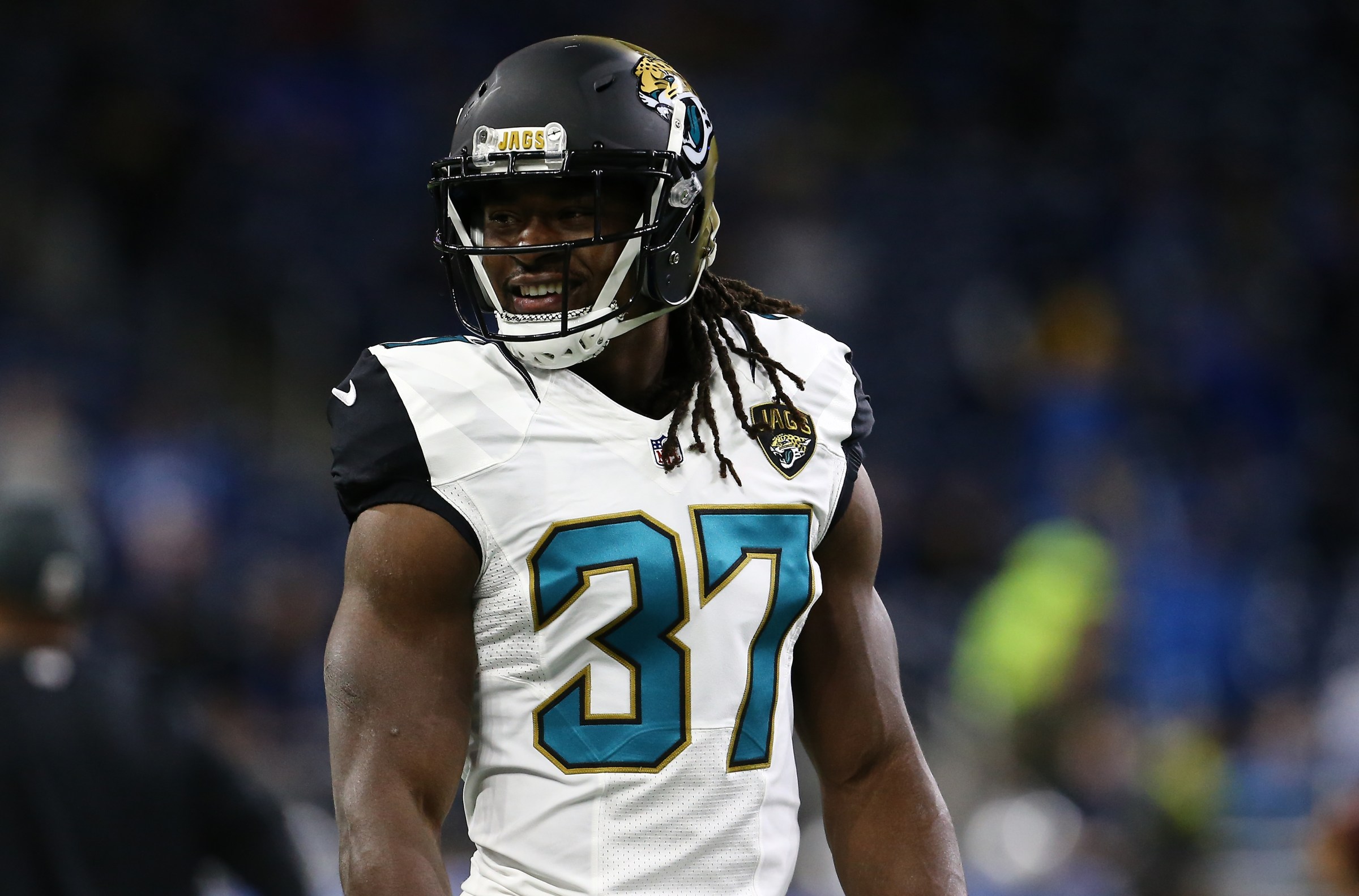 DETROIT, MI - NOVEMBER 20: Johnathan Cyprien #37 of the Jacksonville Jaguars during warm ups prior to the game against the Detroit Lions at Ford Field on November 20, 2016 in Detroit, Michigan. (Photo by Rey Del Rio/Getty Images) *** Local Caption ***Johnathan Cyprien