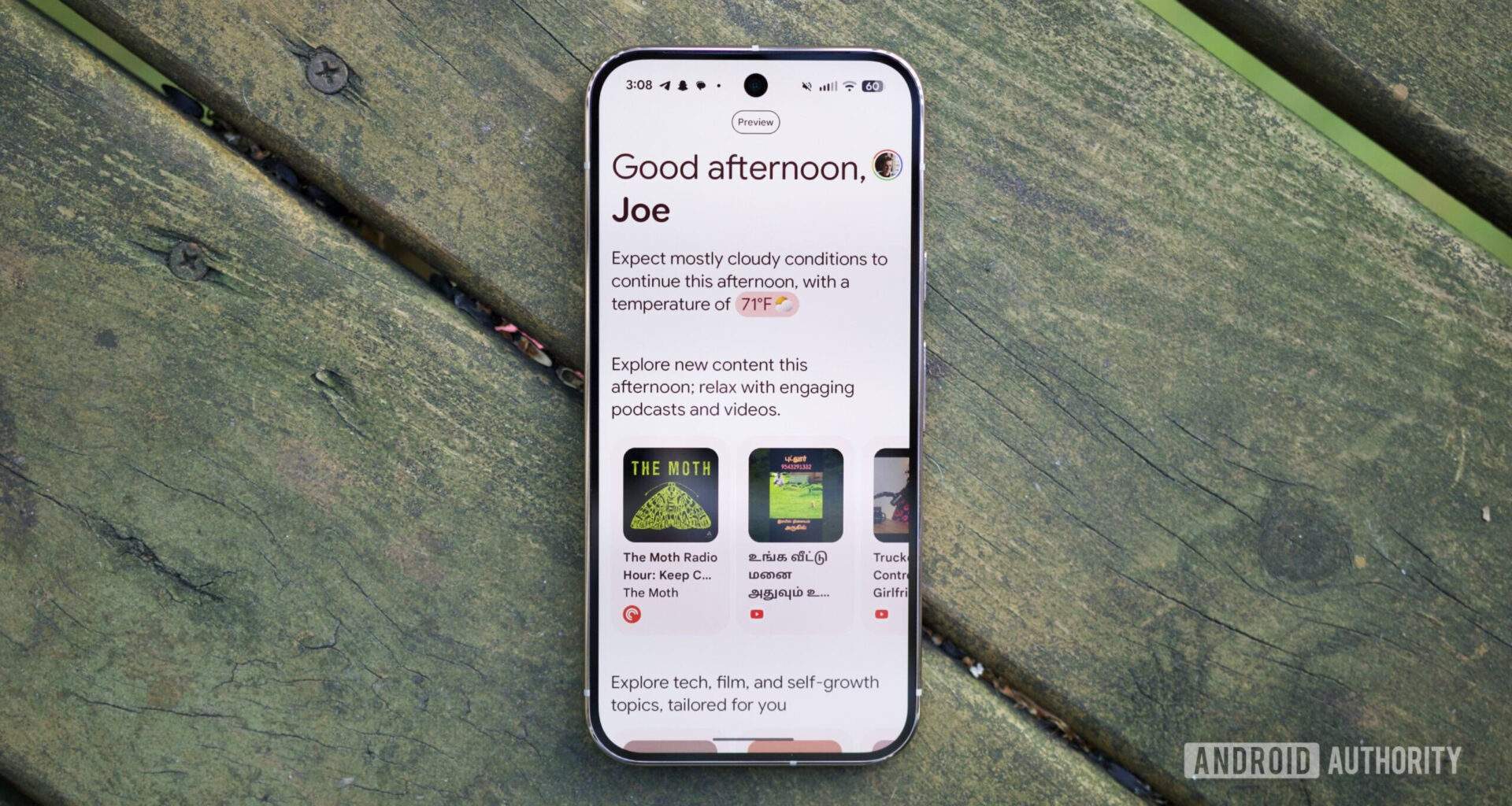Daily Hub running on the Google Pixel 10 Pro.