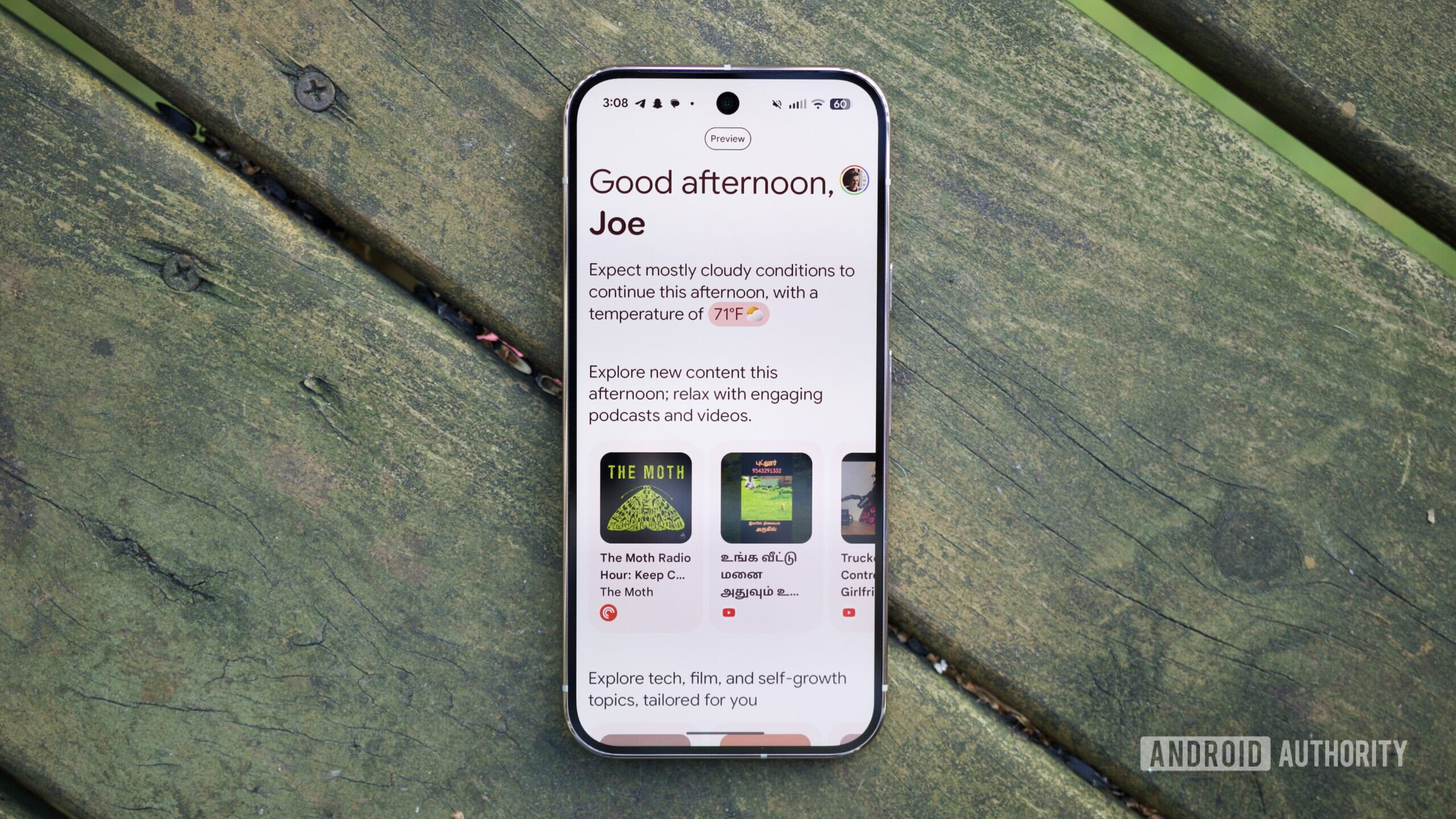 Daily Hub running on the Google Pixel 10 Pro.