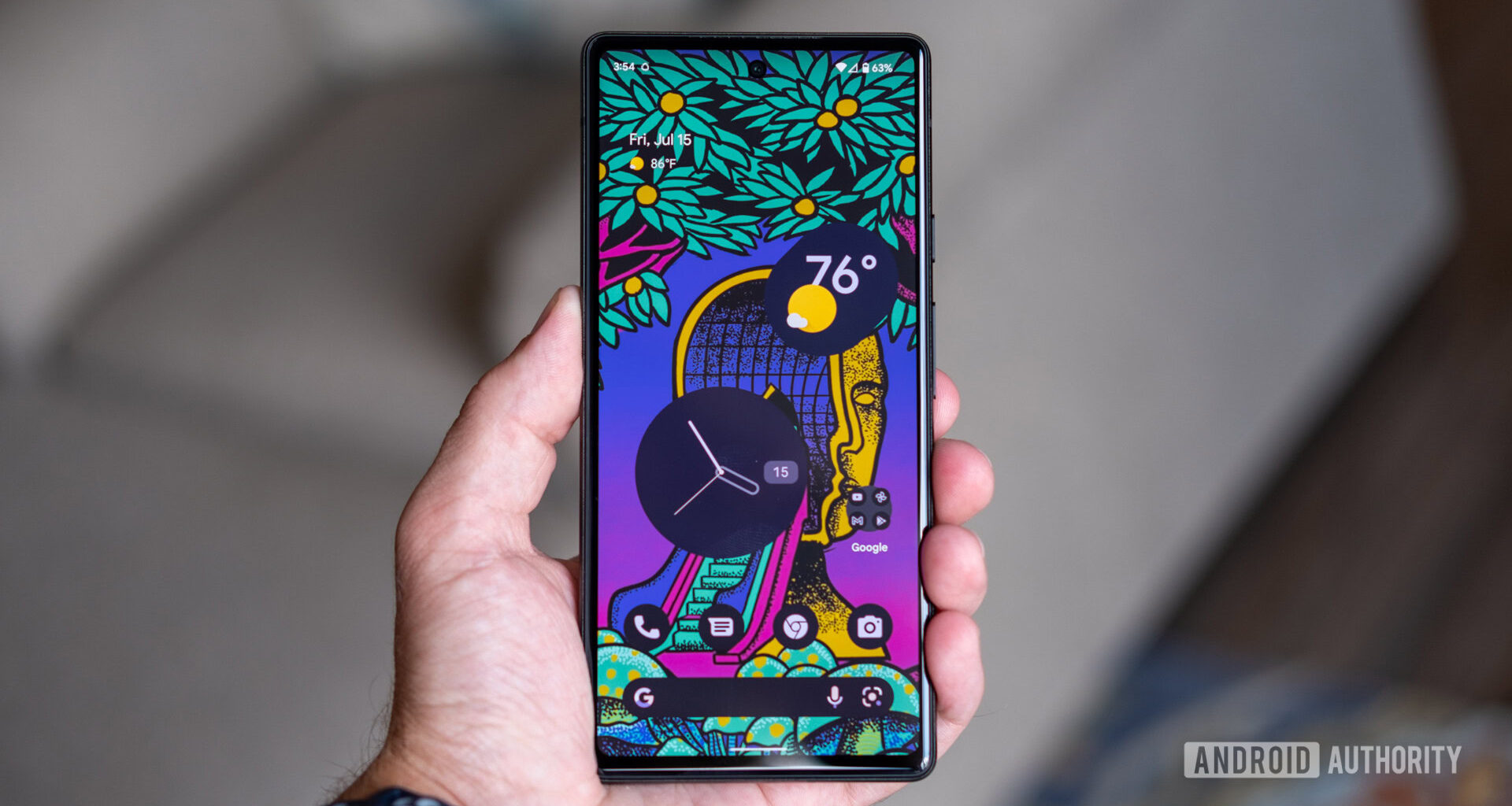 google pixel 6a display in hand