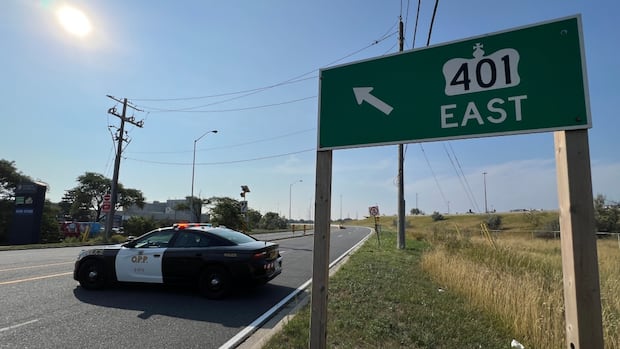 Parts of Highway 401 closed after man dies in 2-vehicle collision in Etobicoke