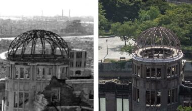 Photos of Hiroshima and Nagasaki in 1945 and today