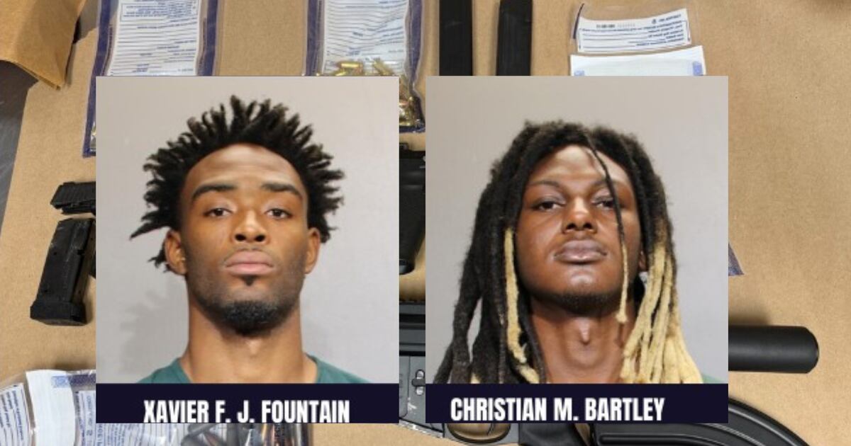 Jacksonville Beach Police arrest two, recover stolen guns and drugs during traffic stop