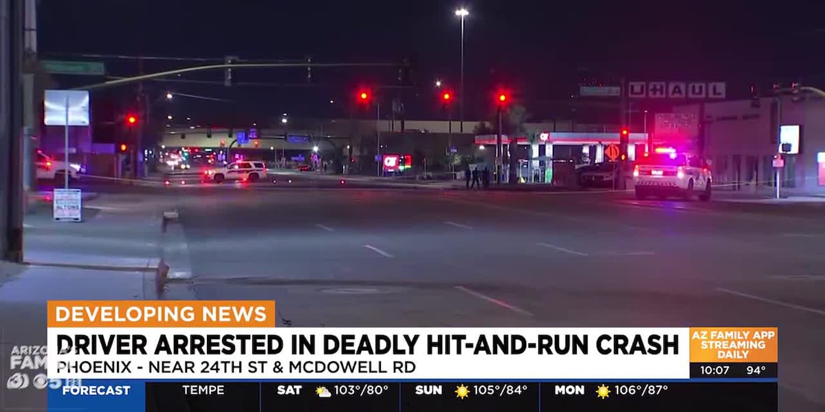 Diver arrested in deadly hit-and-run crash in central Phoenix