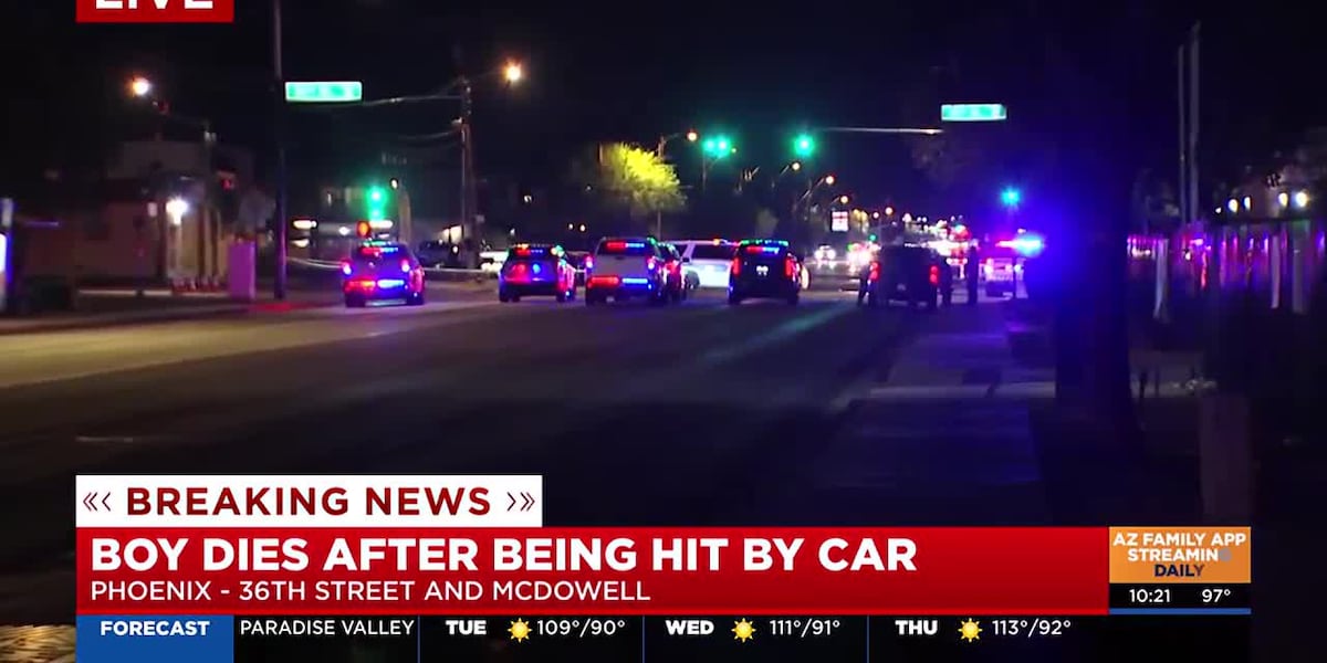 East Phoenix intersection shut down after boy hit, killed by car