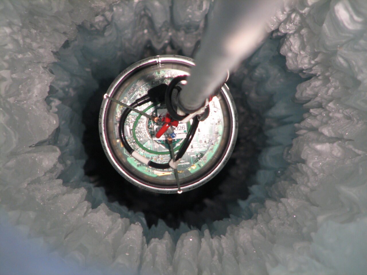 Icecube Digital Optical Module Lowered In Ice