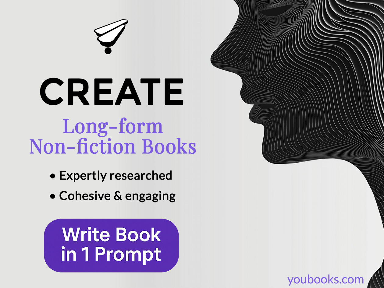 Interior image for Youbooks AI Non-Fiction Book Generator Lifetime Subscription Stack Commerce sponsored deal