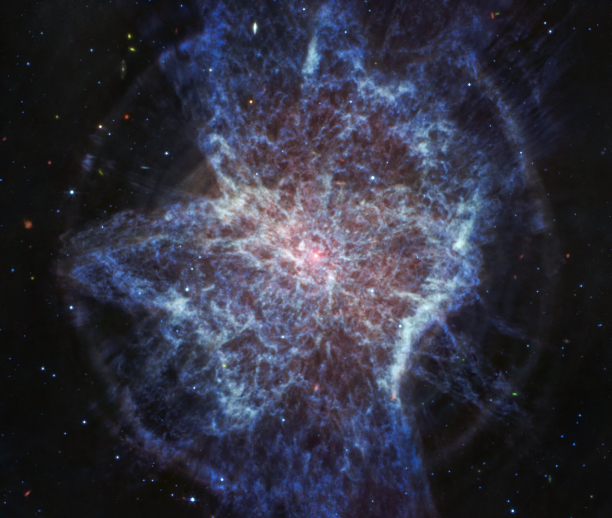 James Webb Space Telescope peers at planetary nebula in mid-infrared