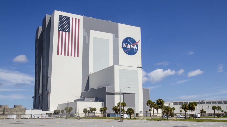 Vehicle Assembly Building at NASA's Kennedy Space Center, which was first used to assemble the massive American Saturn V launch vehicles, on Merritt Island, Florida