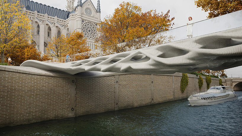 low-carbon 3D printed diamanti bridge showcases modular concrete system in venice