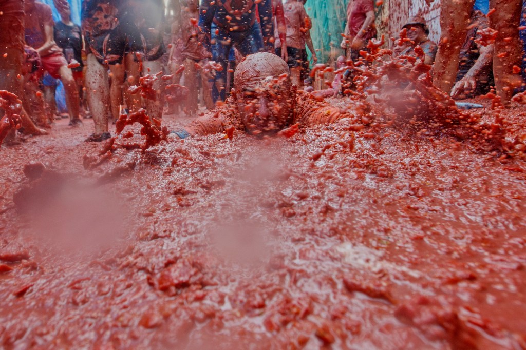 The annual 'La Tomatina' food fight festival in Bunol, near Valencia, Spain, August 27, 2025.