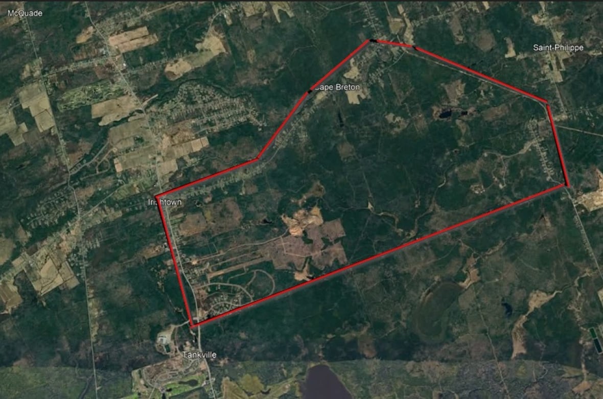 A map displays an area with the following boundaries: Cape Breton Road to the North, Weisner Road to the east, Elmwood Drive to the west and Roma Way to the south.