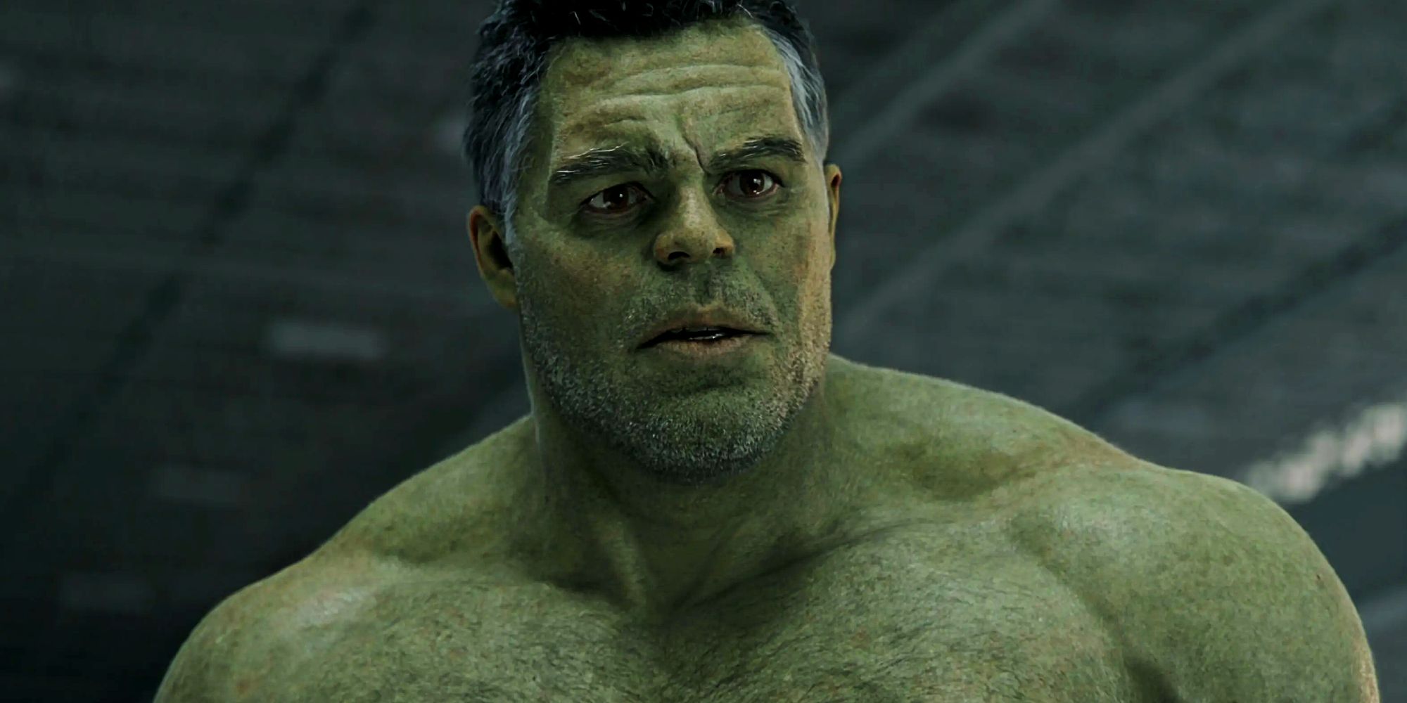 Mark Ruffalo's Hulk looking shocked in Avengers: Endgame