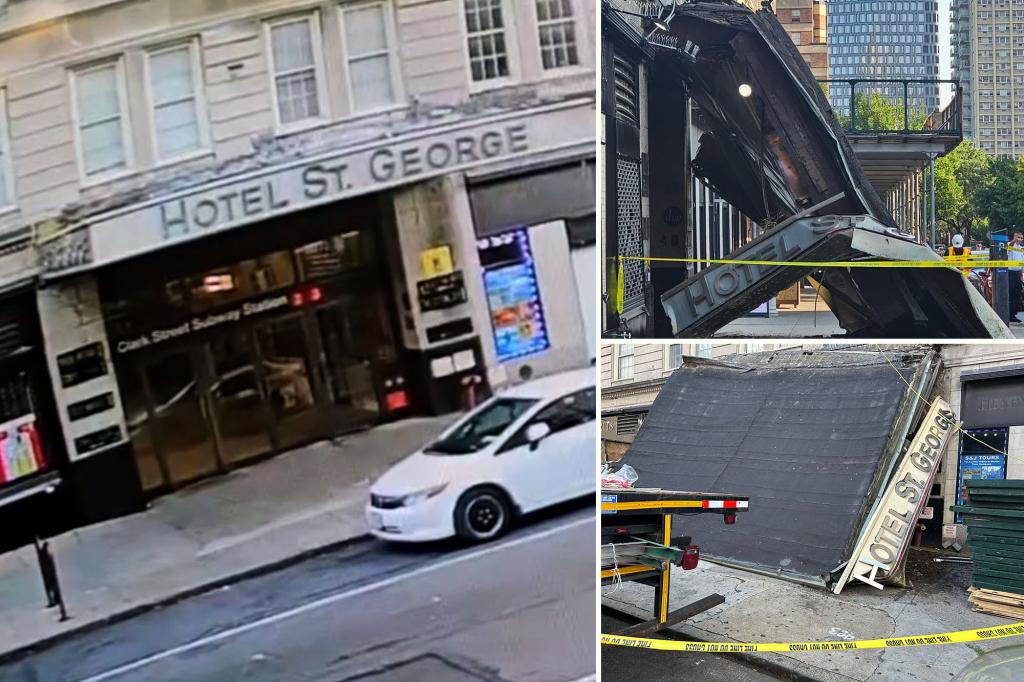 Massive concrete awning collapses onto NYC sidewalk in scary, 'very Final Destination' type scene