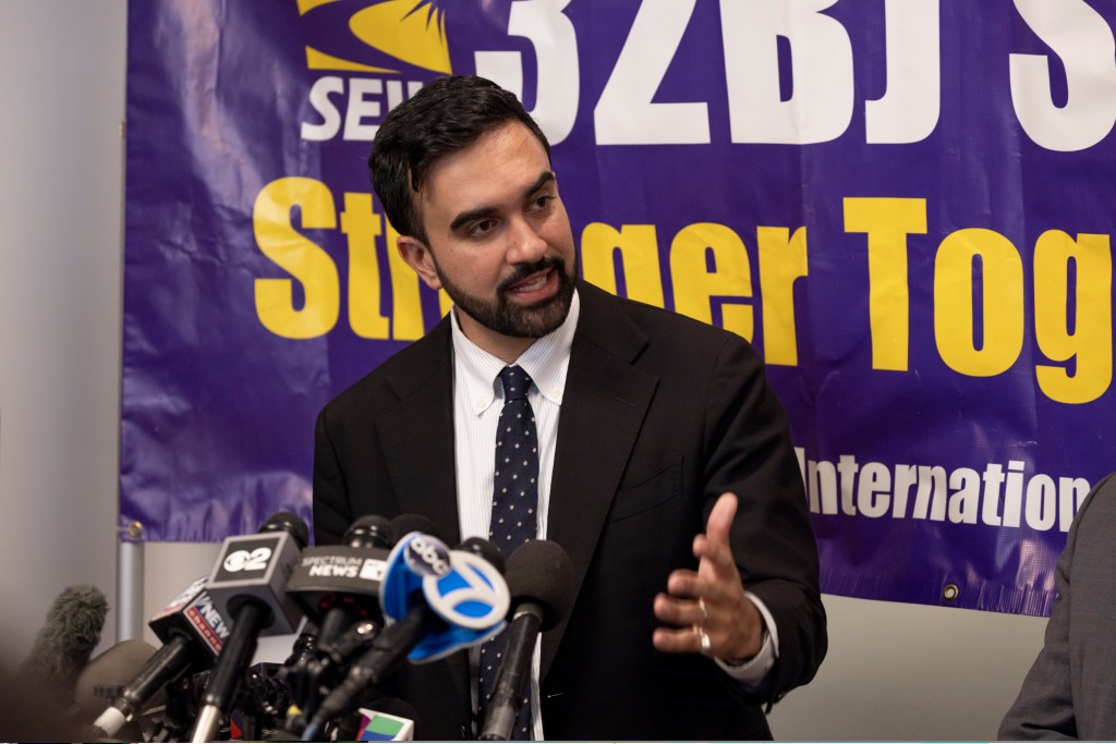 Mayoral candidate Zohran Mamdani at a press conference.