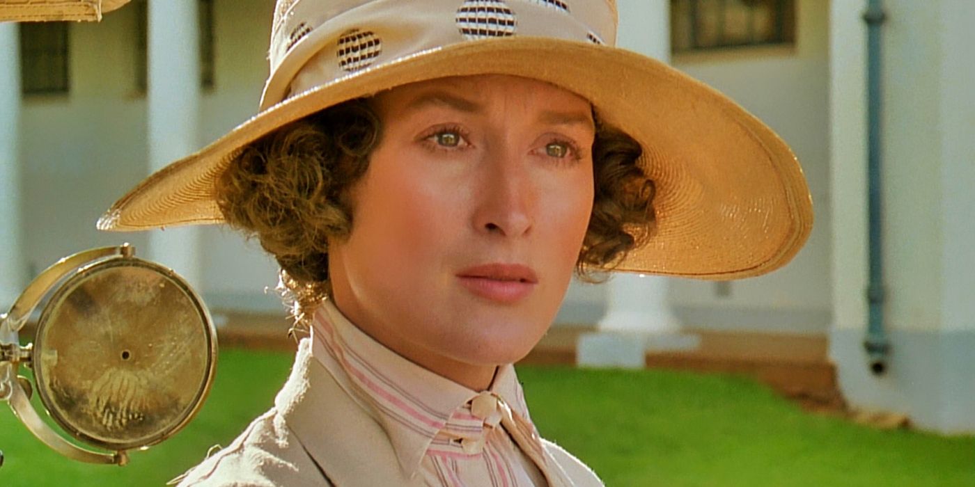 Meryl Streep looking to the distance in Out of Africa.
