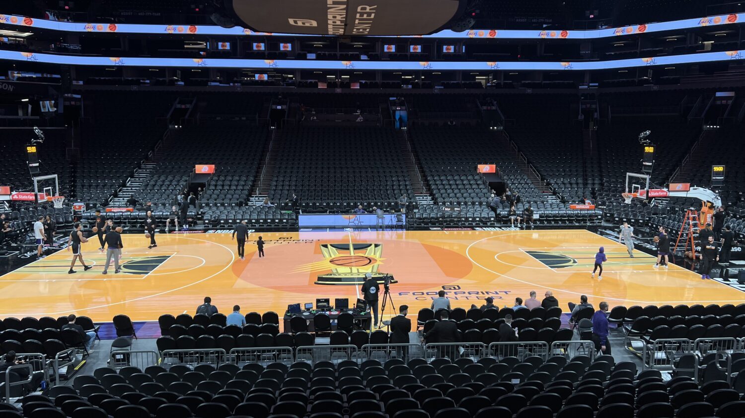 The Phoenix Suns' 2024 NBA Cup court....