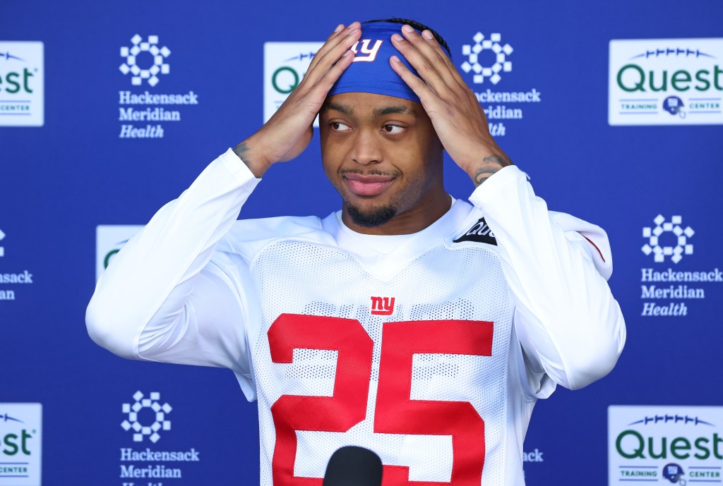  Korie Black (25) when the New York Giants held Rookie Minicamp Saturday, May 10, 2025 at Quest Diagnostics Training Center in East Rutherford, NJ. 