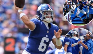 Jaxson Dart throws absolute dime for first Giants touchdown pass