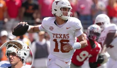 Arch Manning has awful first half as Texas' starting QB