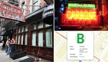 Carbone hid ‘B’ health rating — with latest city inspection finding dirty dishes, food left above safe temps