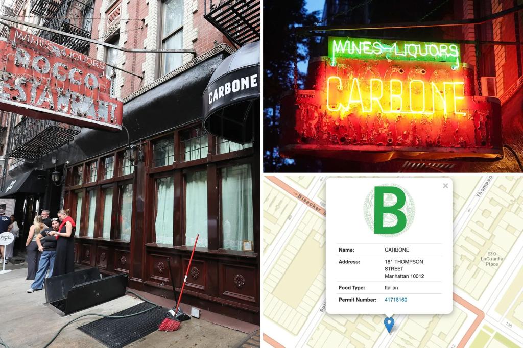 Carbone hid ‘B’ health rating — with latest city inspection finding dirty dishes, food left above safe temps